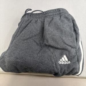 adidas essential 3 stripe pants Grey With White Stripes 2XL